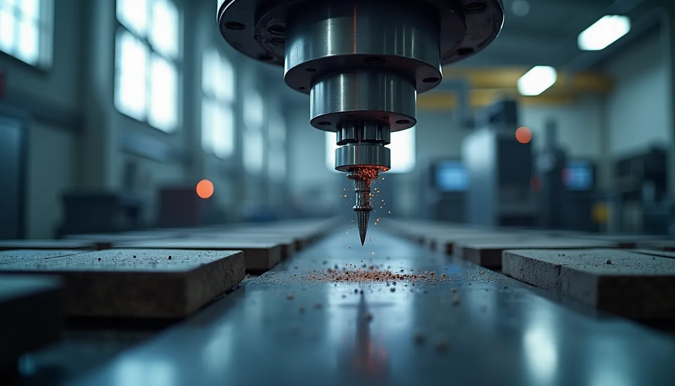 Eye-level view of a modern CNC machining workshop in Poland